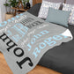 Personalized Name Word Art With Big Letters Baby Boy Fleece Blanket