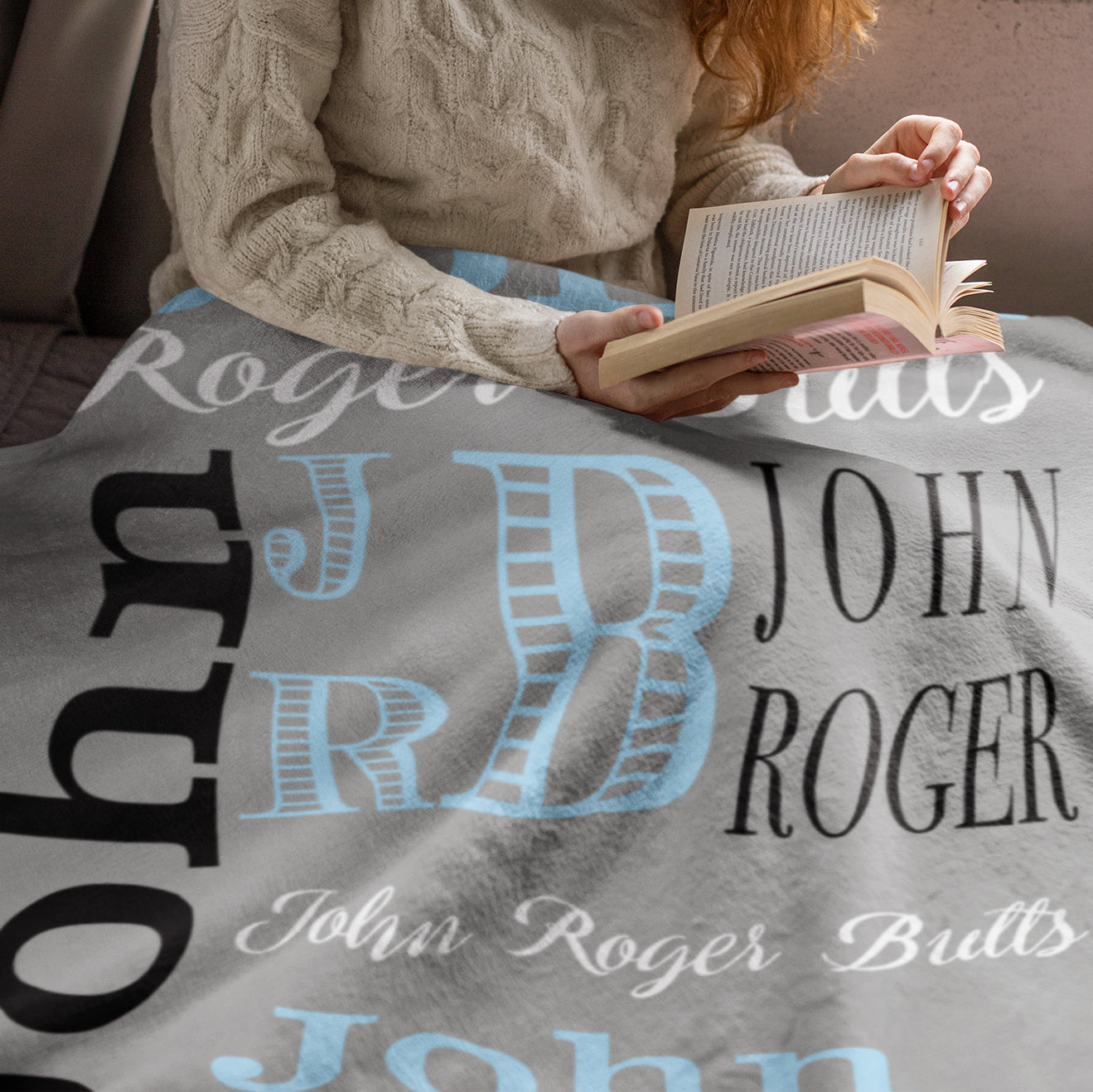 Personalized Name Word Art With Big Letters Baby Boy Fleece Blanket