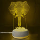 Personalized 3D Long Nose Elephant Night Lights with Name 7/16 Colors Changing Led Lamp