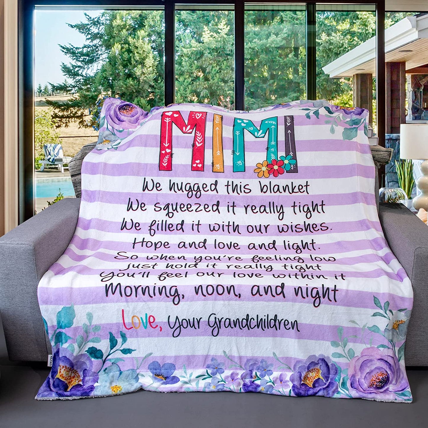 Personalized  Flora Mom/Nana/Auntie We Love You Blanket ｜110440