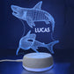 Personalized 3D Shark Night Lights with Name 7/16 Colors Changing Led Lamp