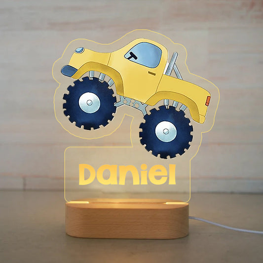Personalized Cartoon Wood-base Night Light with LED Lighting for Children -I37
