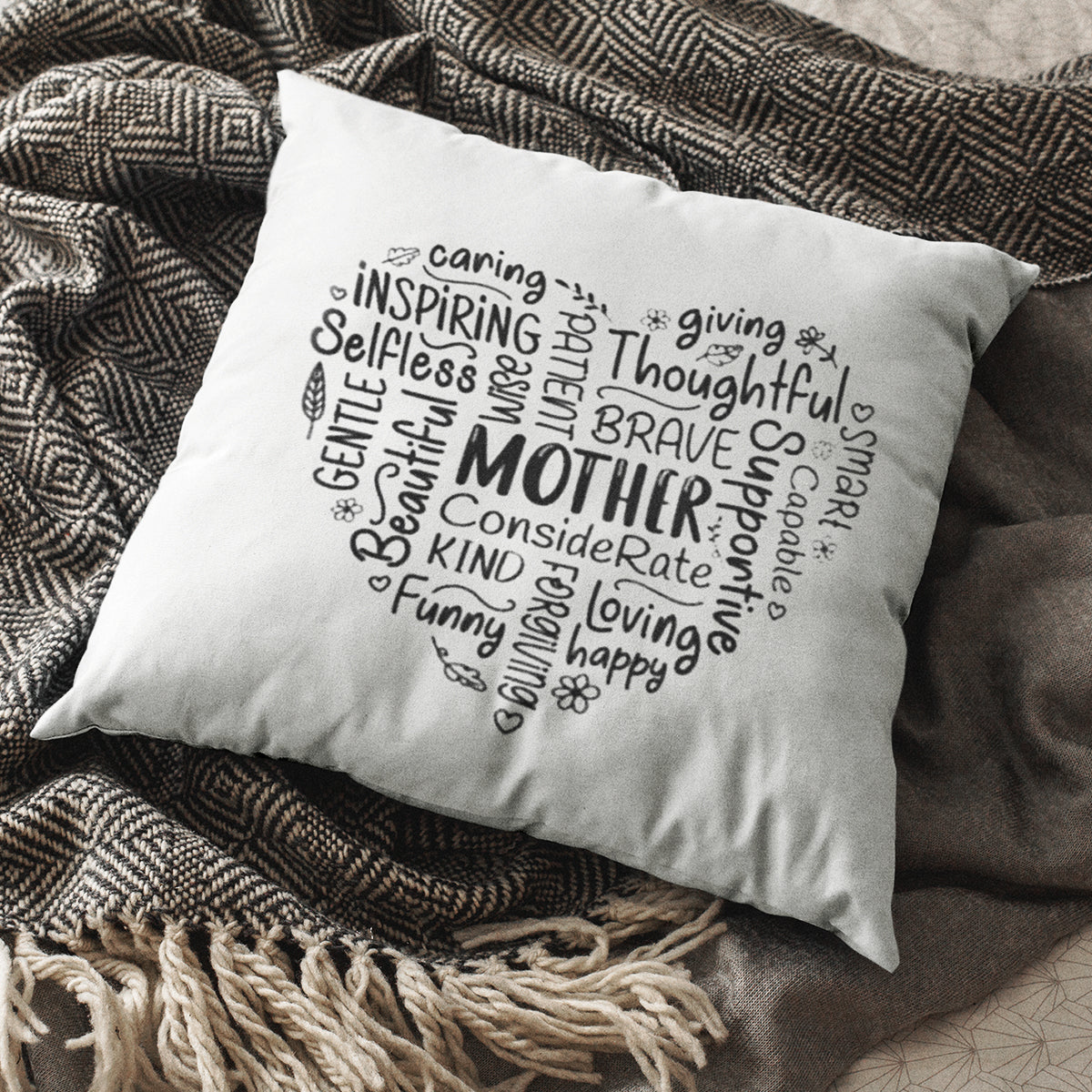 Personalized Mom Grandma Nana Word Art Name Pillow