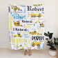Personalized Minky Swaddle Blanket Name Art With Construction Theme