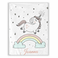 Custom Cute Closed Eyes Unicorn Name Blanket