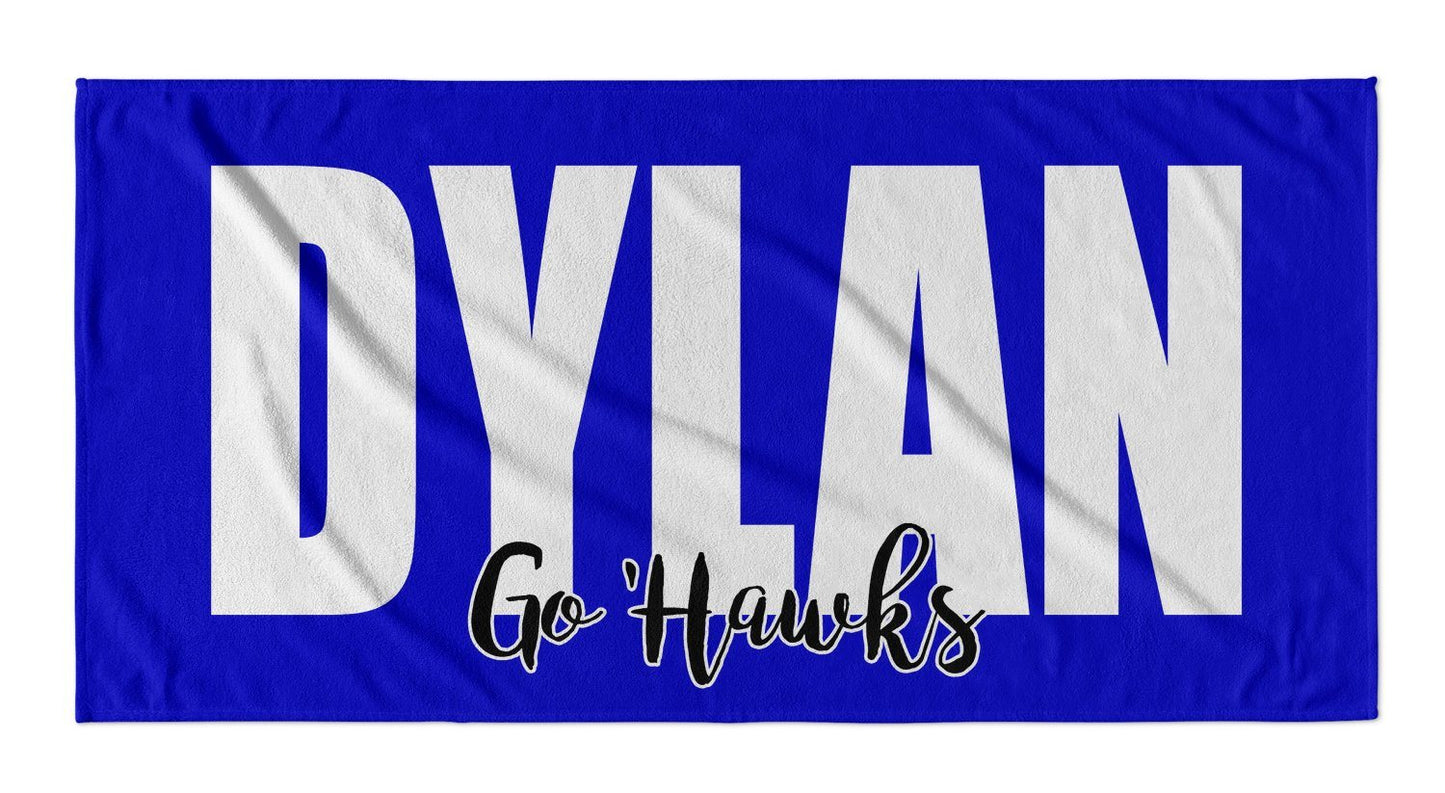 Personalized Beach Towel Solid Bolds With Message