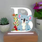 Personalized Bedroom Boys Girls Animal Mood Lighting With Initial