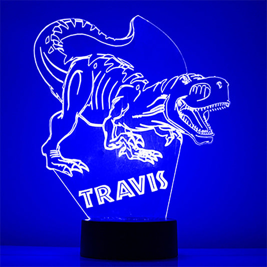 Personalized Dinosaur Night Lights with Name 7/16 Colors Changing LED Lamp NL909