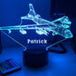 Personalized Aviation Night Lights with Name 7/16 Colors Changing LED Lamp