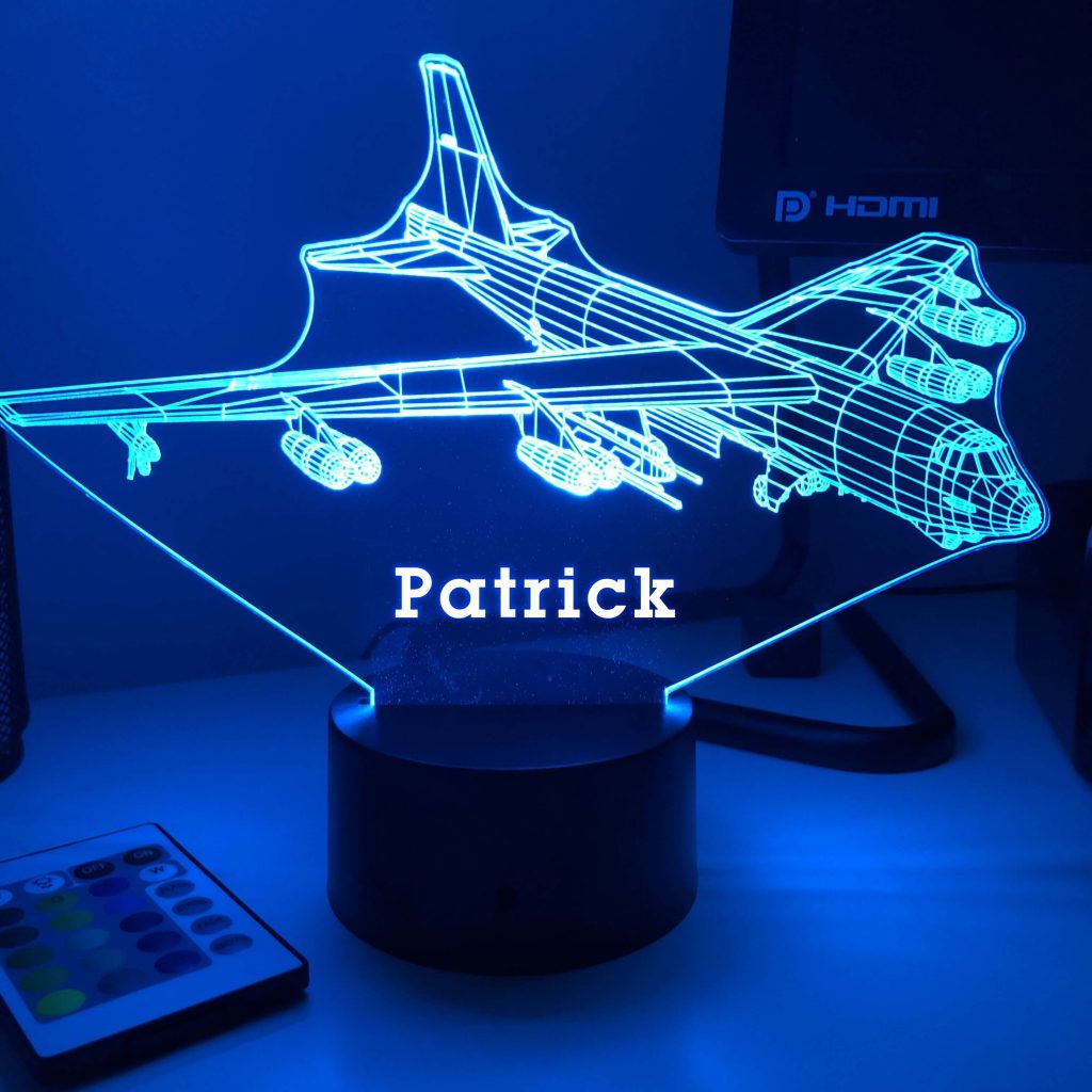 Personalized Aviation Night Lights with Name 7/16 Colors Changing LED Lamp