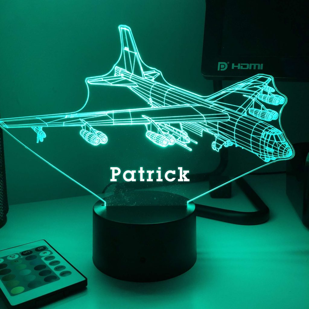 Personalized Aviation Night Lights with Name 7/16 Colors Changing LED Lamp