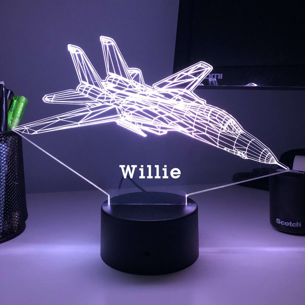 Personalized Aviation Night Lights with Name 7/16 Colors Changing LED Lamp