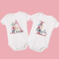 Personalized Floral Theme Baby Onesie Initial With Name