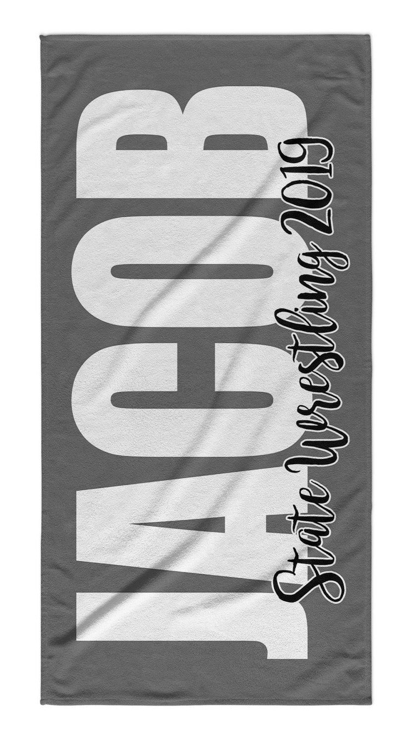 Personalized Beach Towel Solid Bolds With Message