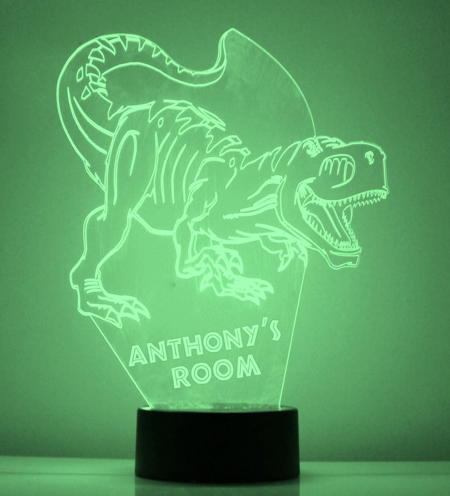 Personalized Dinosaur Night Lights with Name 7/16 Colors Changing LED Lamp NL909