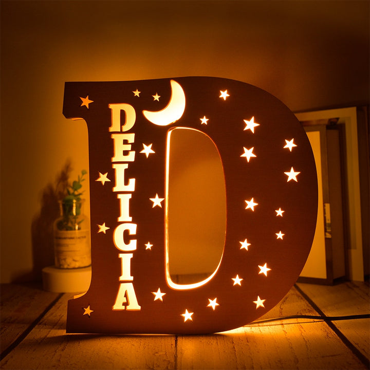 Personalized Wooden  Letter with Name LED Night Light