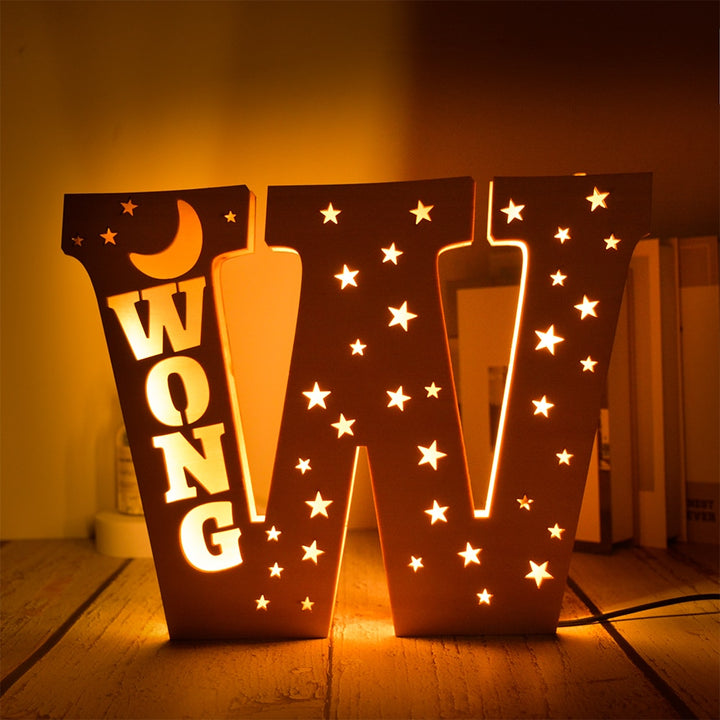 Personalized Wooden  Letter with Name LED Night Light