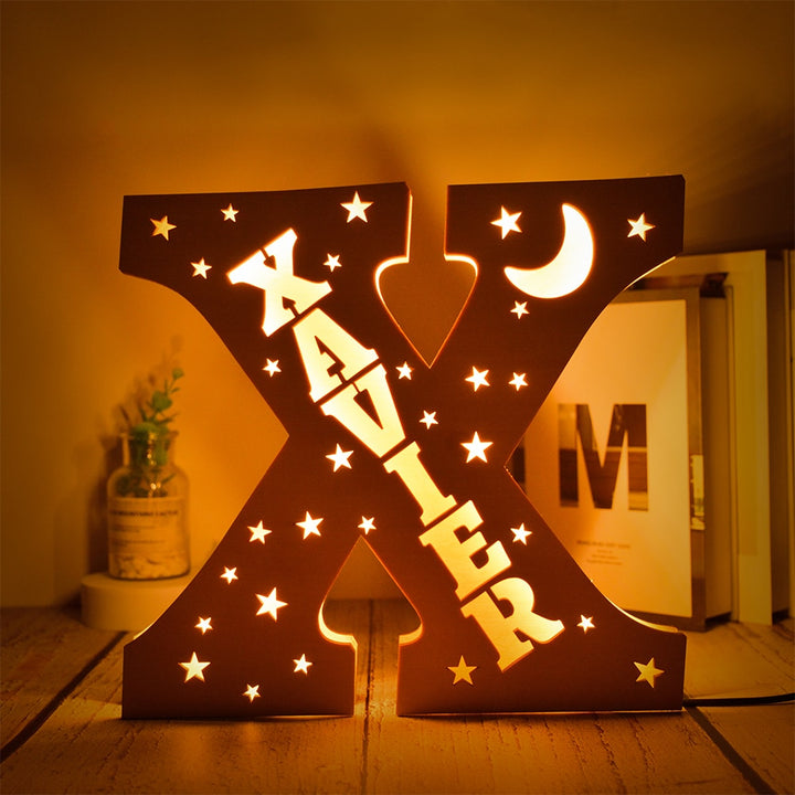 Personalized Wooden  Letter with Name LED Night Light