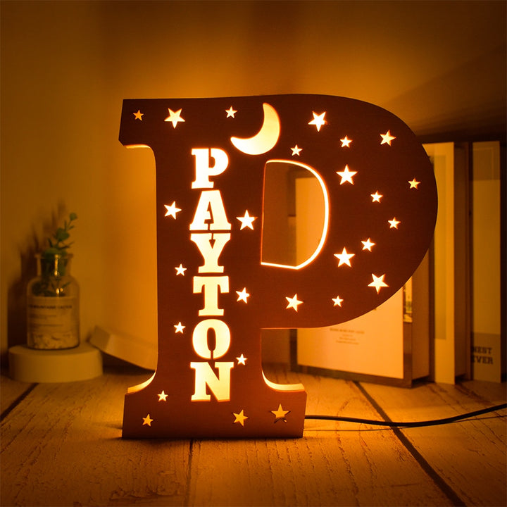 Personalized Wooden  Letter with Name LED Night Light