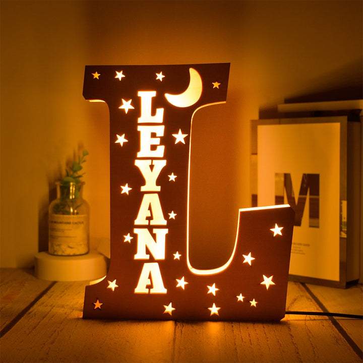 Personalized Wooden  Letter with Name LED Night Light