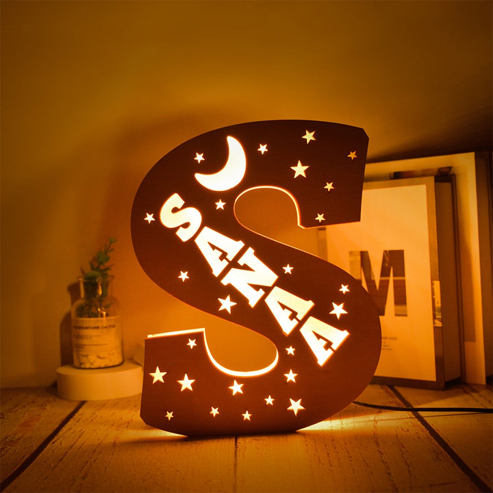 Personalized Wooden  Letter with Name LED Night Light