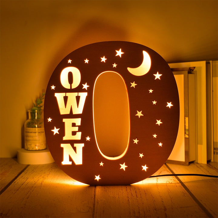 Personalized Wooden  Letter with Name LED Night Light