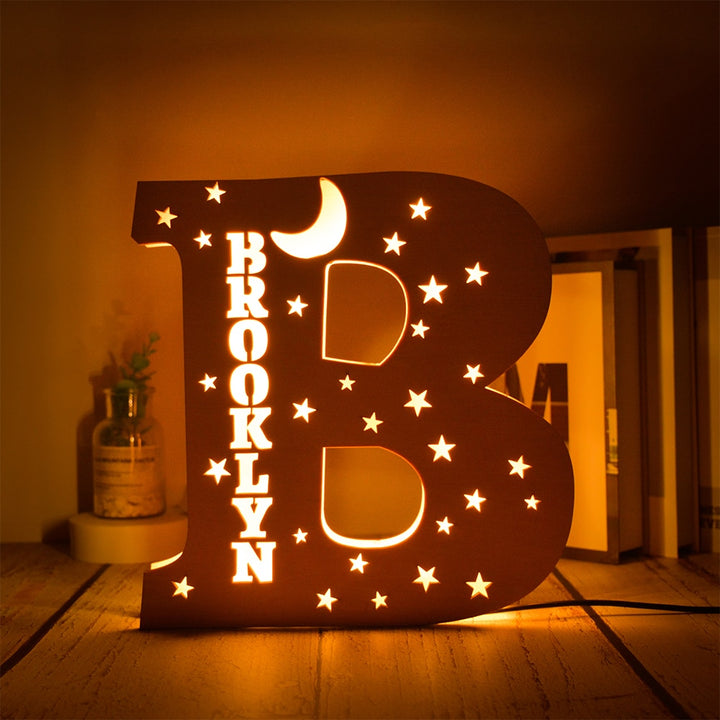 Personalized Wooden  Letter with Name LED Night Light