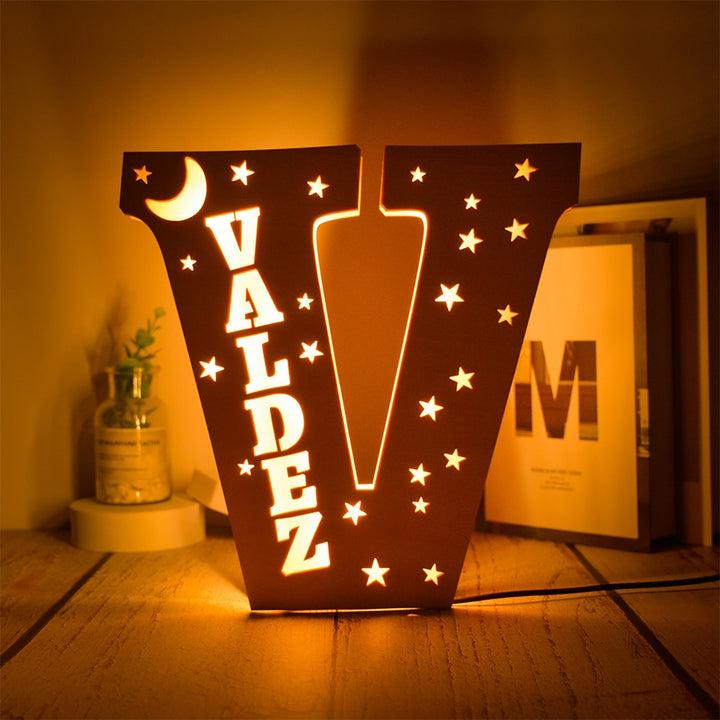 Personalized Wooden  Letter with Name LED Night Light