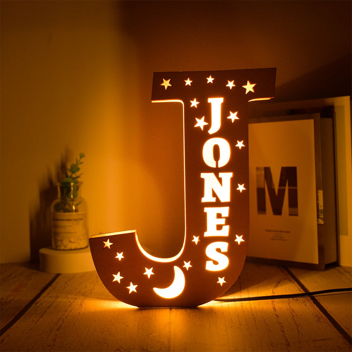 Personalized Wooden  Letter with Name LED Night Light