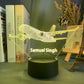 Personalized 3D Airplane Night Lights with Name 7/16 Colors Changing LED Lamp