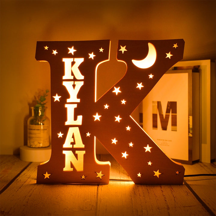 Personalized Wooden  Letter with Name LED Night Light