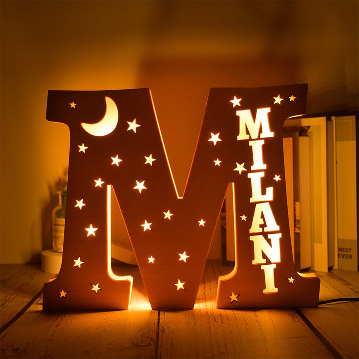 Personalized Wooden  Letter with Name LED Night Light