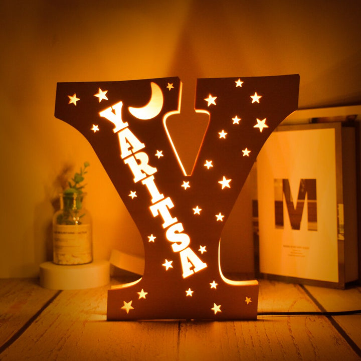 Personalized Wooden  Letter with Name LED Night Light