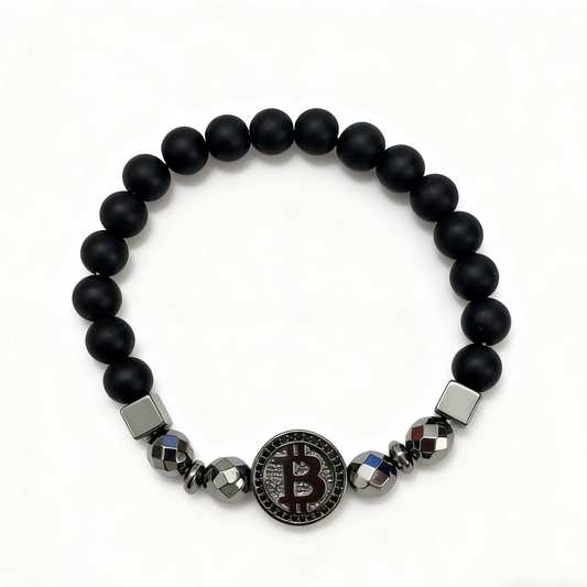 Bitcoin Bracelet Double Black