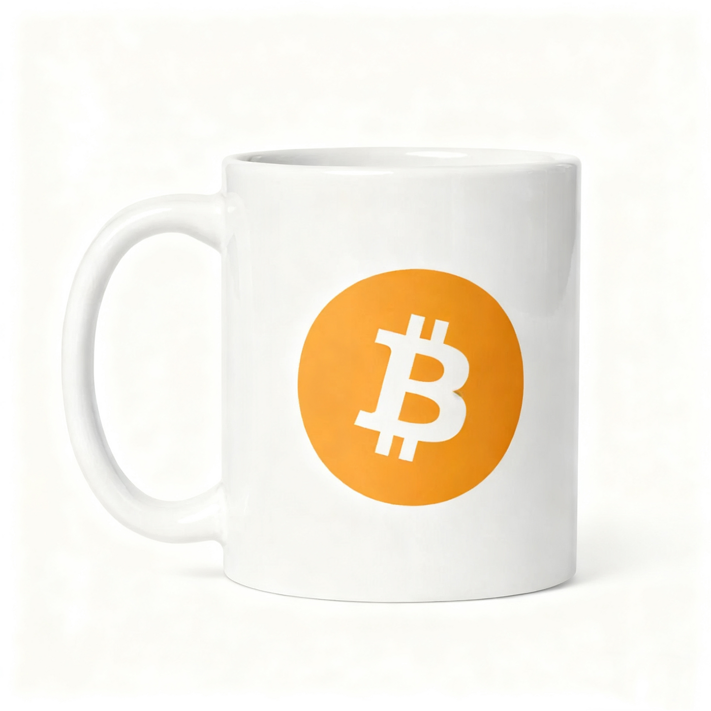 Bitcoin Logo - White glossy mug for Crypto Enthusiasts
