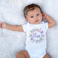 Personalized Floral Baby Onesie With Name