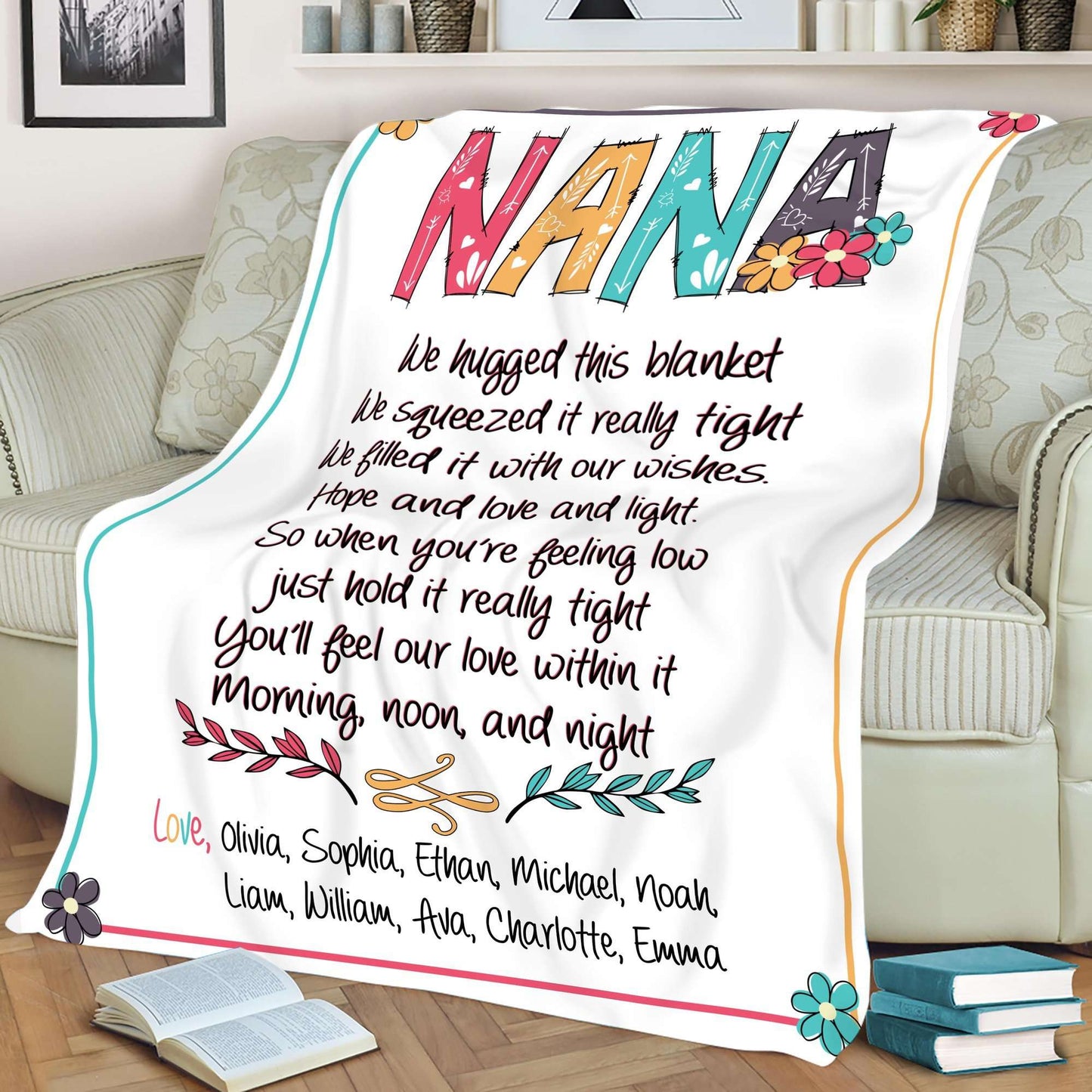 Personalized  Flora Mom/Nana/Auntie We Love You Blanket｜11042217