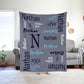 Personalized Name Word Art With Initial Baby Boy Fleece Blanket
