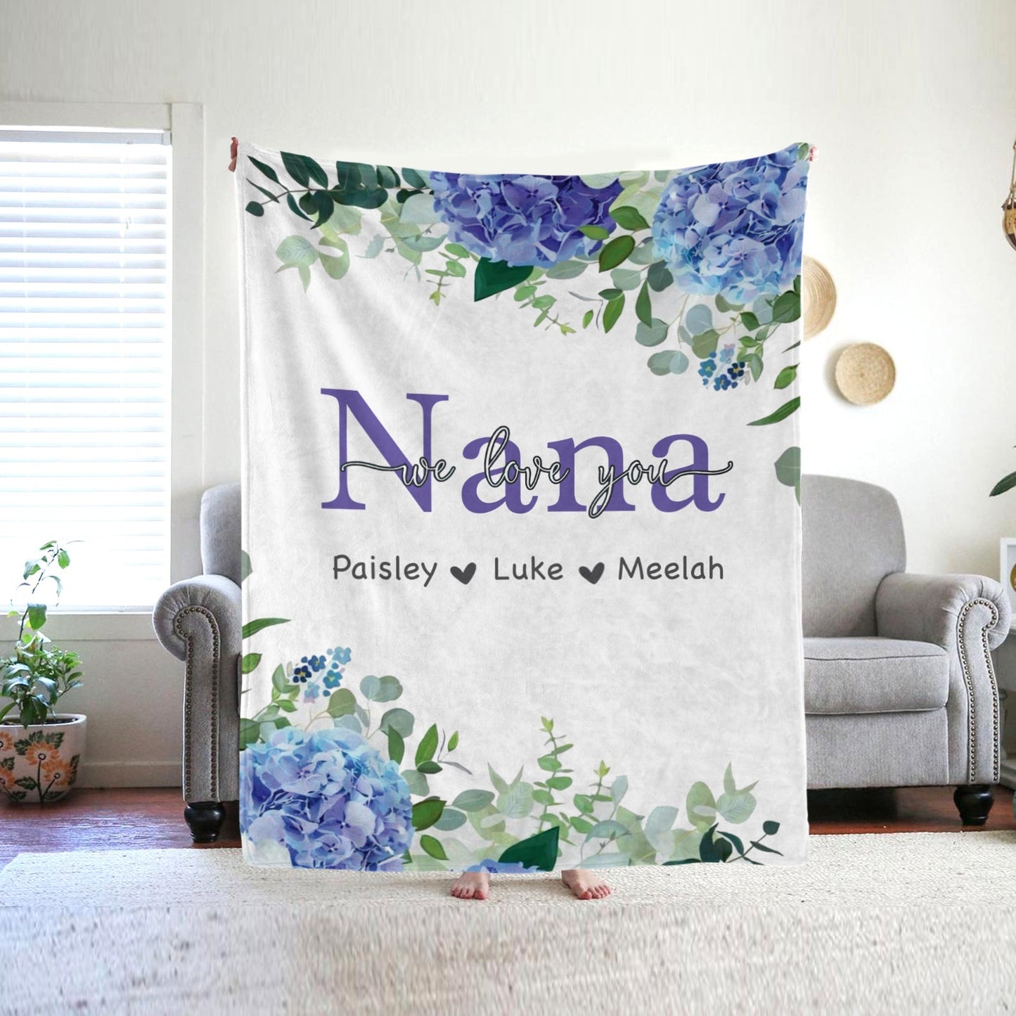 Personalized  Flora Mom/Nana/Auntie We Love You Blanket｜11042216
