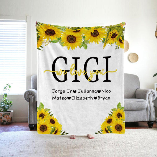 Personalized  Flora Mom/Nana/Auntie We Love You Blanket｜11042210