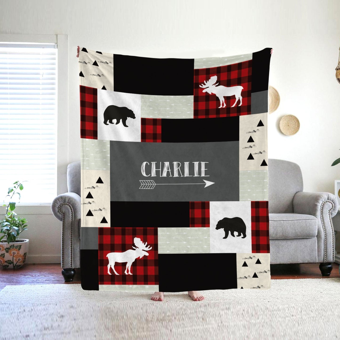 Personalized Minky Blanket Deer Toddler Baby Boy Girls