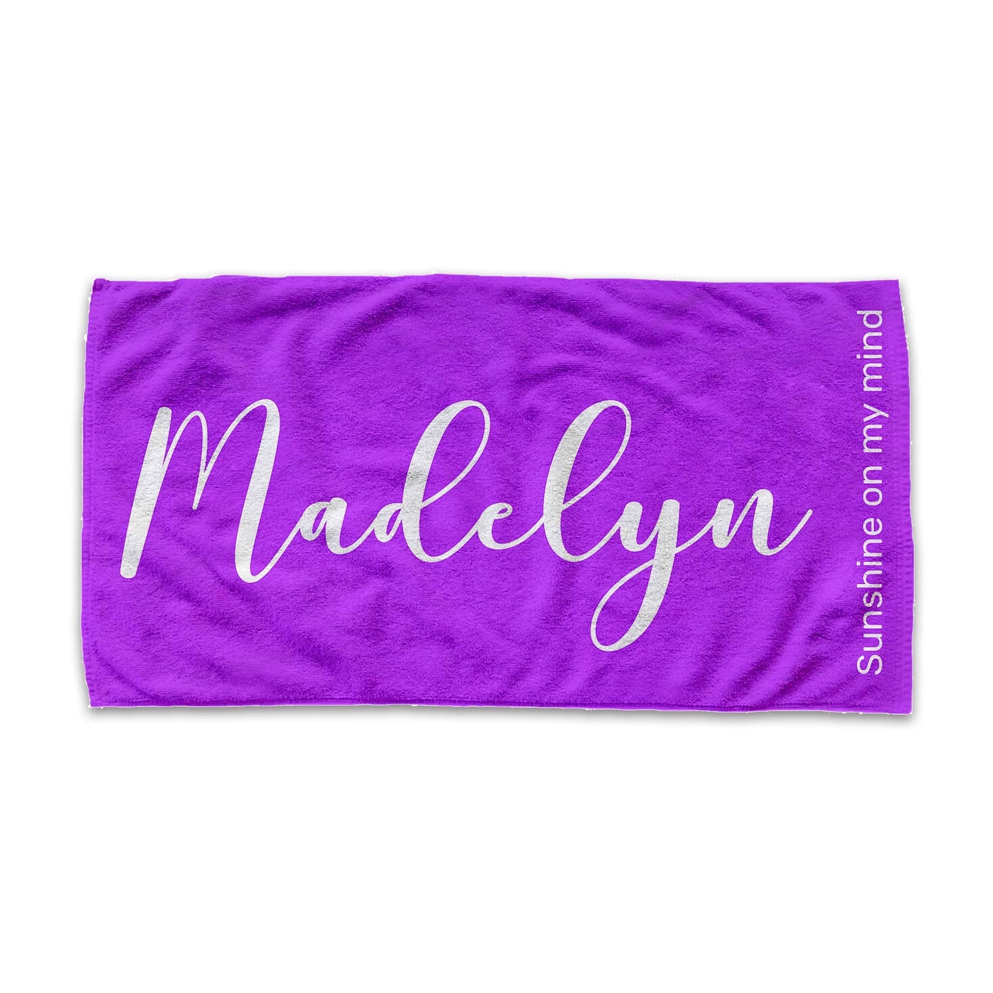 Personalized Beach Towel Simple Color With Quote