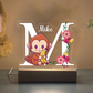 Personalized Bedroom Boys Girls Animal Mood Lighting With Initial