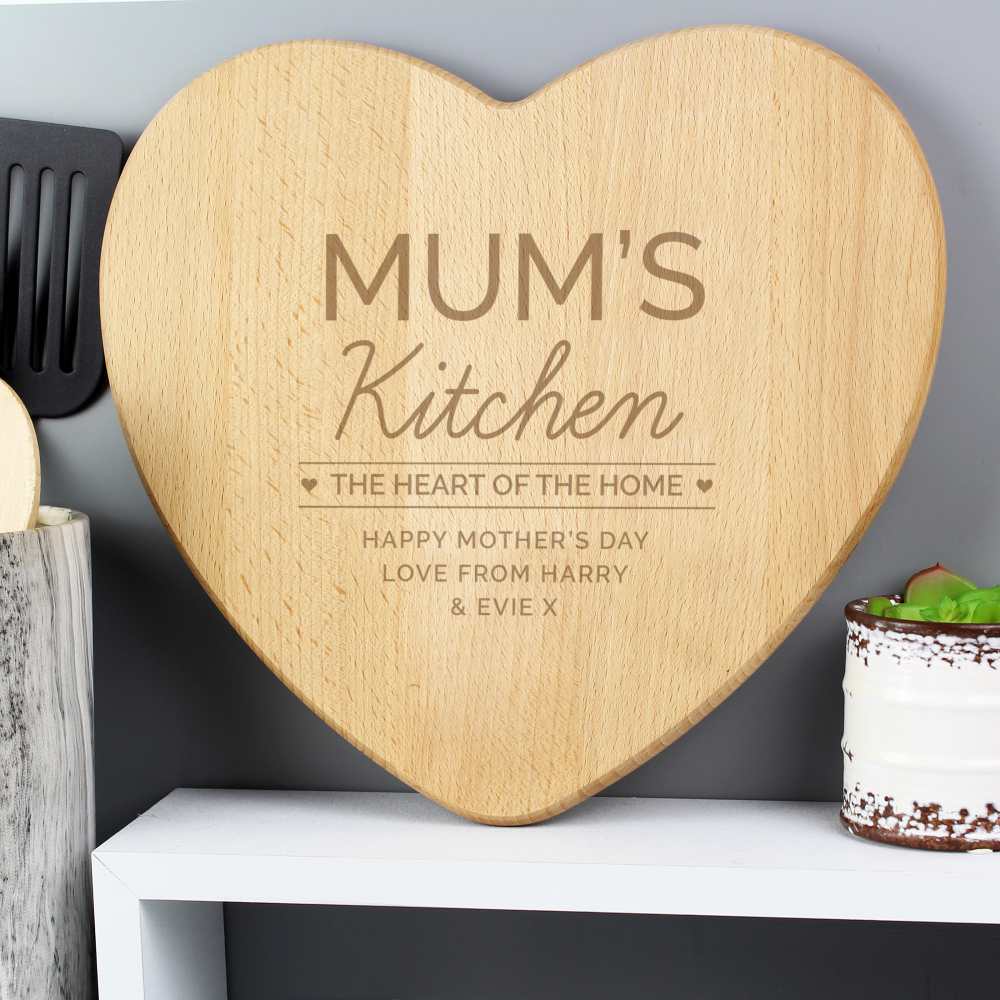 Personalised The Heart of The Home Wooden Chopping Board