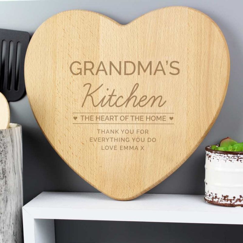 Personalised The Heart of The Home Wooden Chopping Board