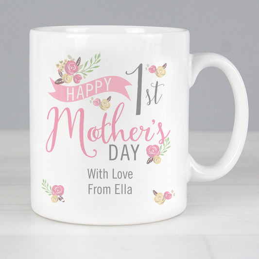 Personalised Floral 1st Mother’s Day Mug