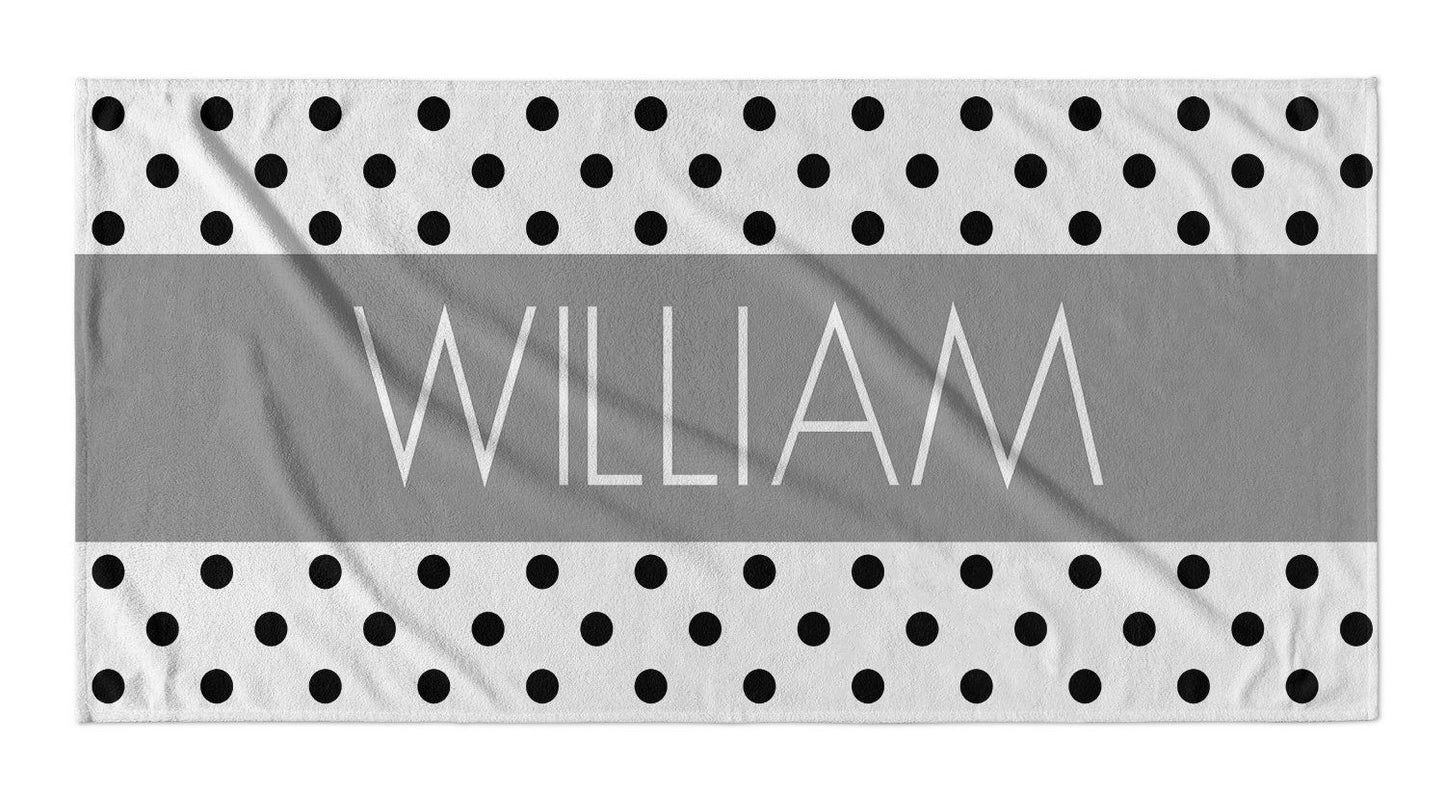 Personalized Beach Towel Polka Dot