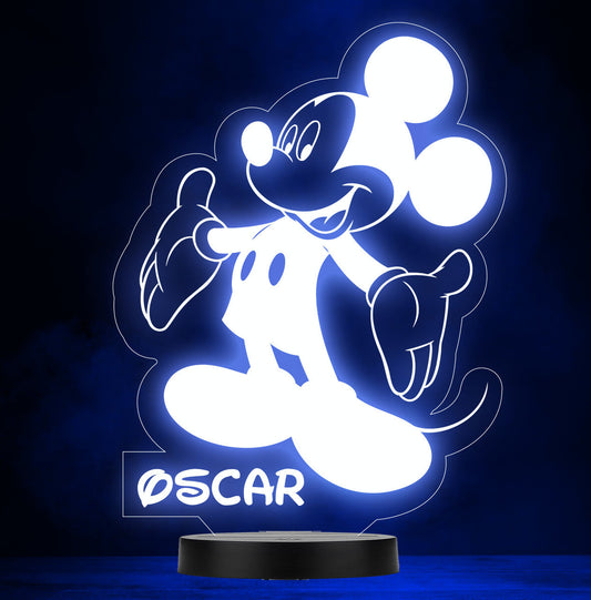 Personalised Micky Mouse Colour Change Light LED Bedroom Night Light Boys Girls