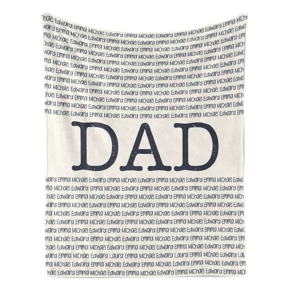 Personalized  Fathers Day Blanket All Names