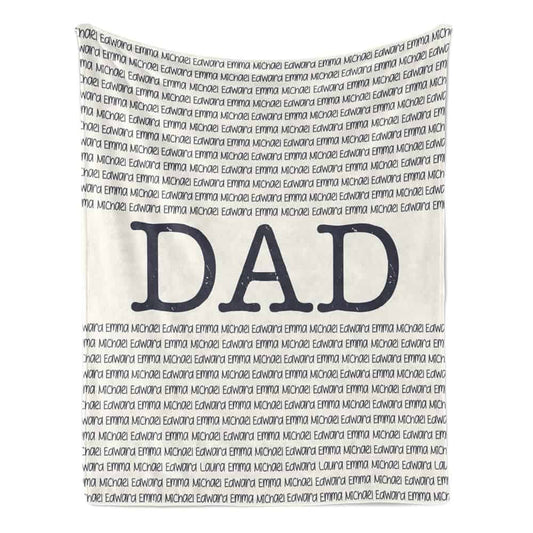 Personalized  Fathers Day Blanket All Names